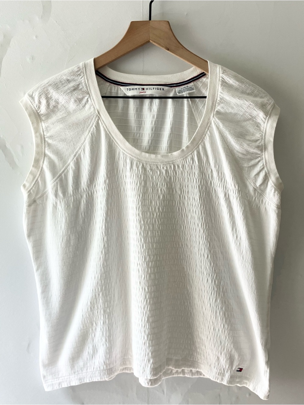 TOMMY HILFIGER Jeans Y2K Cap Sleeve Shirred Top
